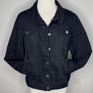 Black Denim Jacket with Pockets